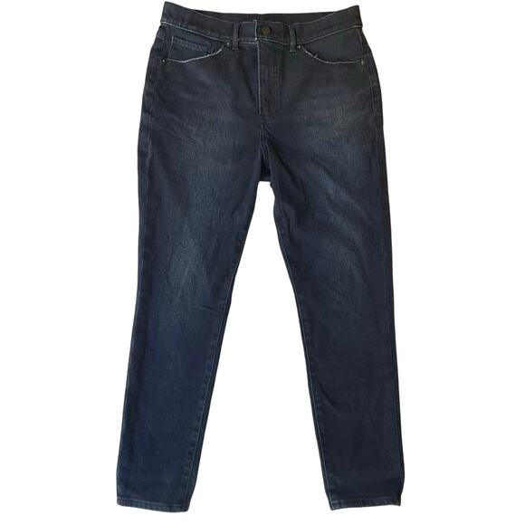 Express Women Skinny Jeans size 10S Dark Blue High Rise Stretch Boot Cut - Picture 1 of 12